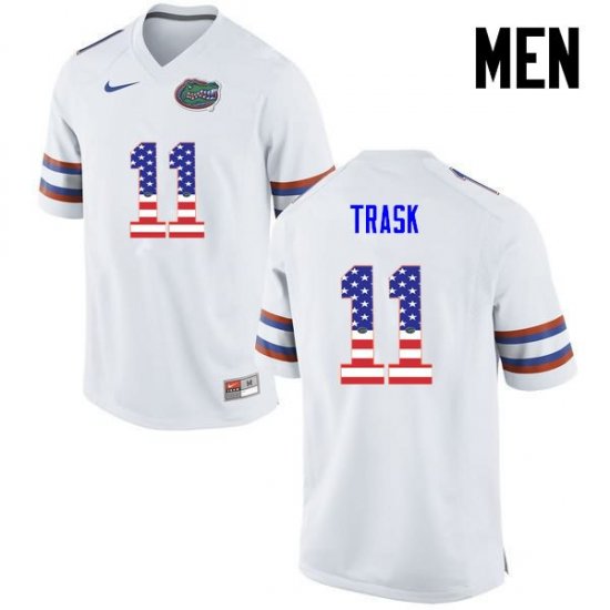 Men's Florida Gators #11 Kyle Trask NCAA Nike White USA Flag Fashion Authentic Stitched College Football Jersey MCJ2762ST